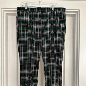 Ann Taylor Green & Pink Plaid Ankle  Pants